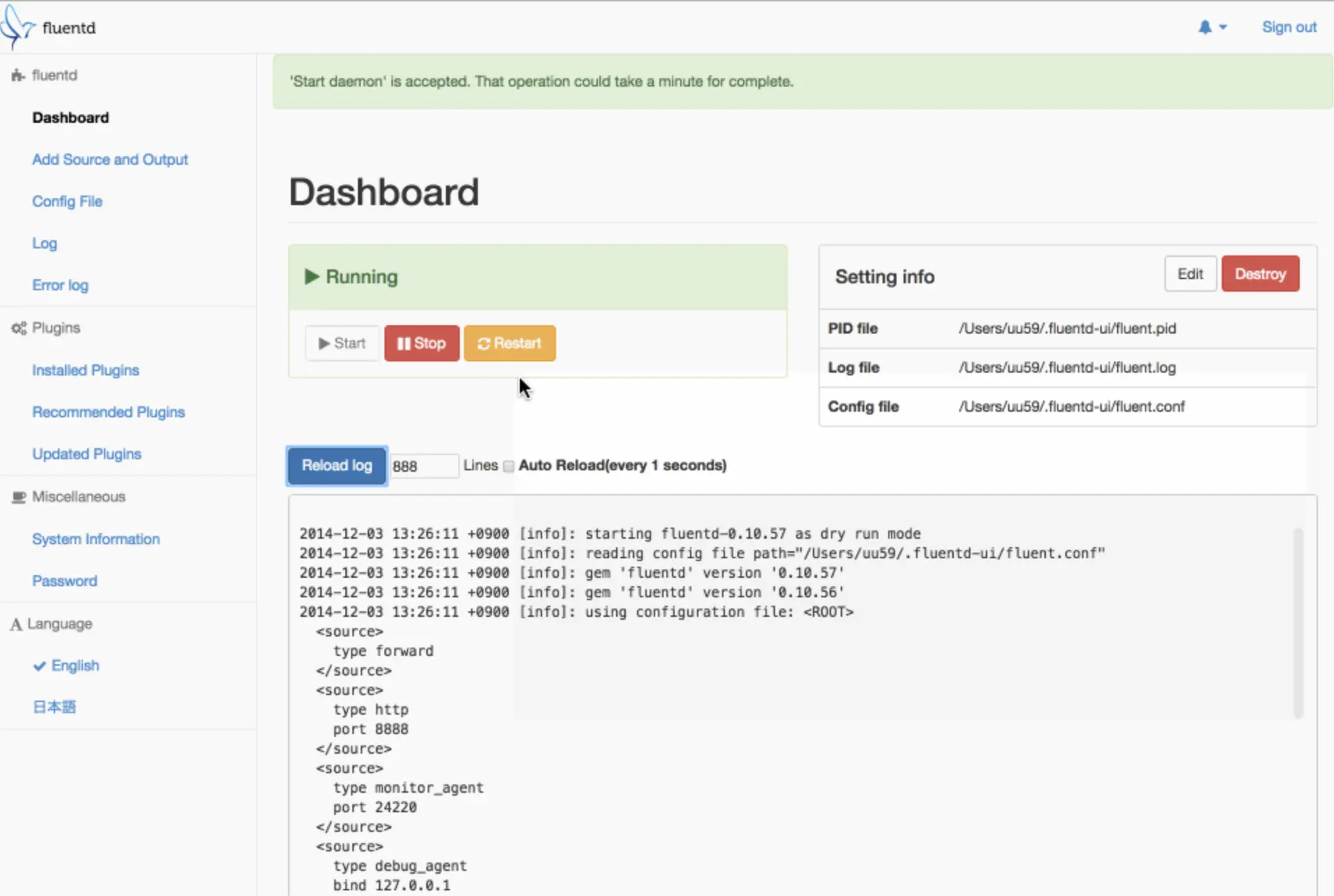 Logs Overview in FluentD UI tool