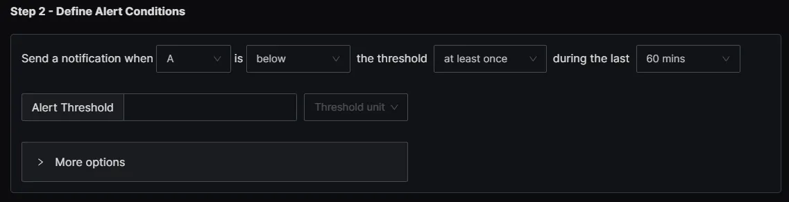 Configuring threshold for SigNoz alerts